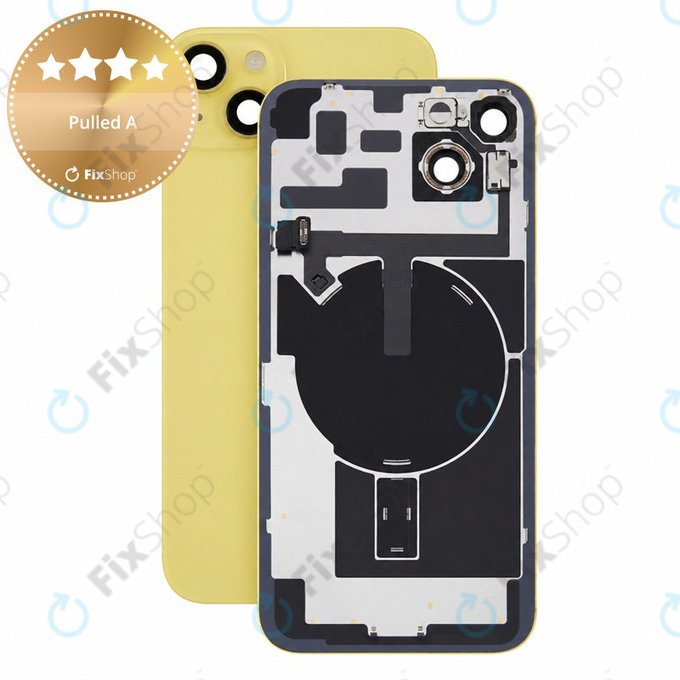 Verre de coque arrière pour iPhone 14 Plus, Yellow, Pulled A