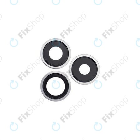 Apple iPhone 13 Pro, 13 Pro Max - Objectif de caméra arrière + cadre (Argent) - 3pcs