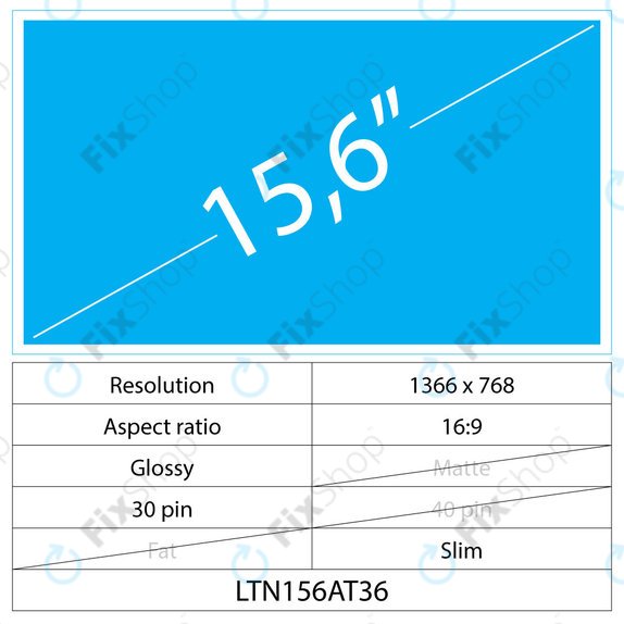 15,6 LCD Fin Brillant 30 broches HD