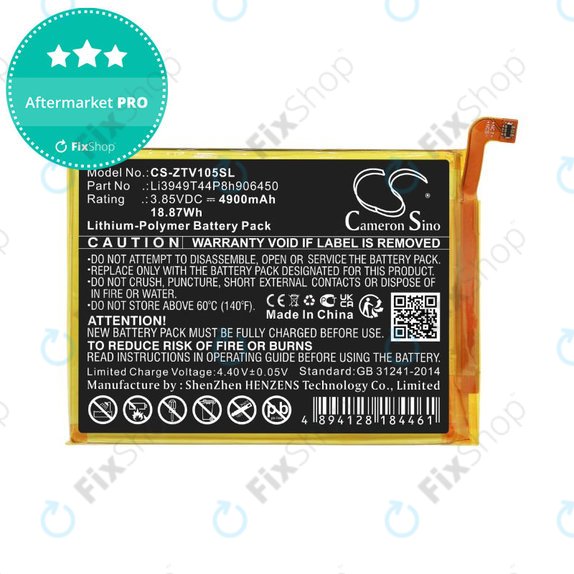 Batterie pour ZTE Blade V Smart, V30 Vita, 4900mAh, Li-Pol, 3.85V, Li3949T44P8h906450, HQ