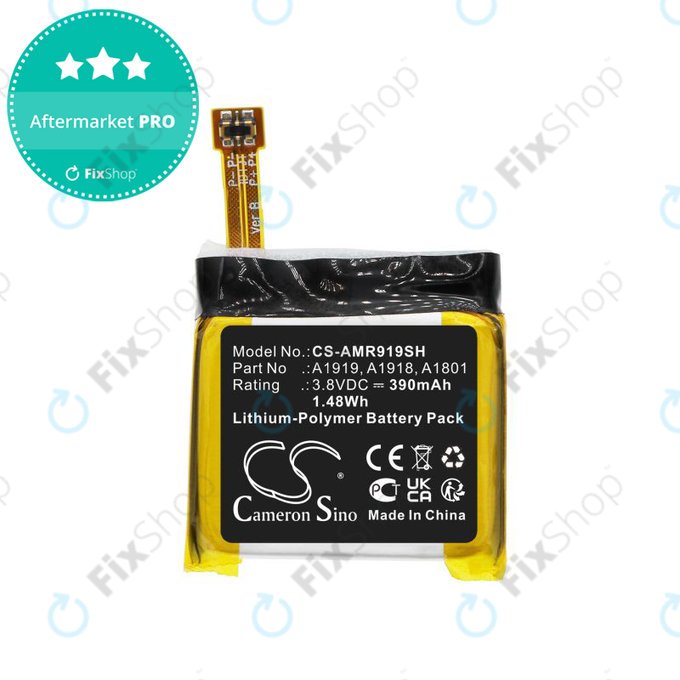 Batterie pour Amazfit T-Rex, 390mAh, Li-Pol, 3.8V, A1919, HQ