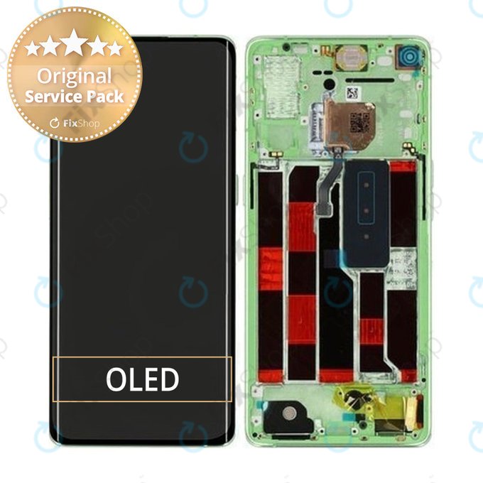 Oppo Reno 4 Pro - Écran LCD + Écran Tactile + Cadre (Paillettes Vertes) - 4905501 Genuine Service Pack