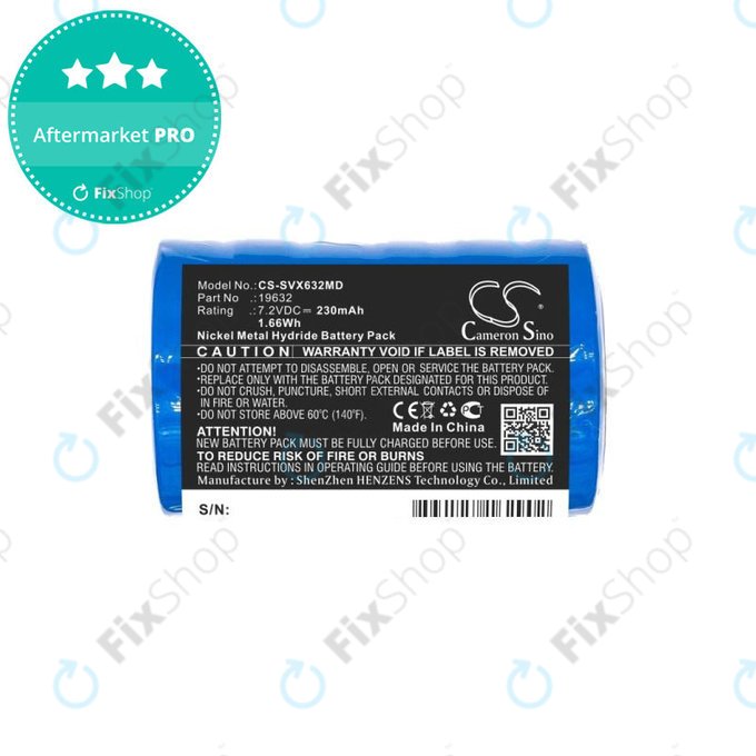 Batterie pour Servox Digital XI Speech, Servox Speech, 230mAh, Ni-MH, 7.2V, 19632, HQ