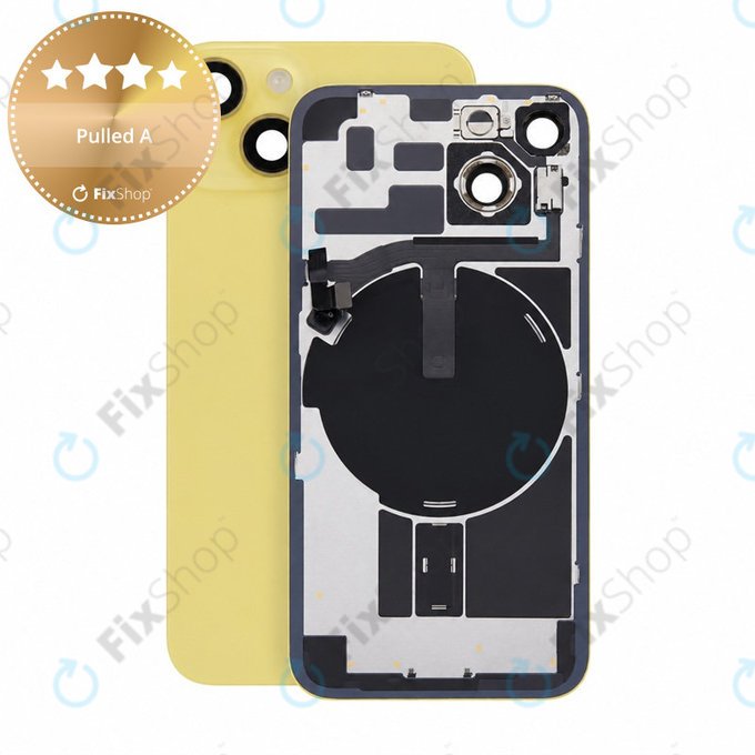 Verre de coque arrière pour iPhone 14, Yellow, Pulled A
