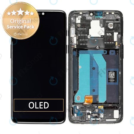 OnePlus 6 - Écran LCD + Écran Tactile + Cadre (Noir Miroir) - 2011100029 Genuine Service Pack