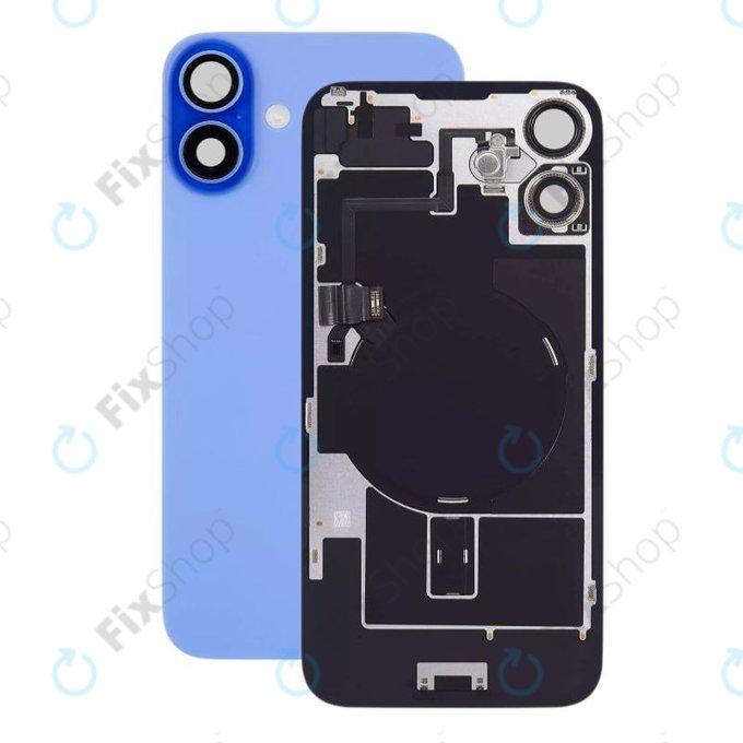 Apple iPhone 16 - Verre de la coque arriere + Verre de caméra + Plaque en métal + Aimants MagSafe (Ultramarine)