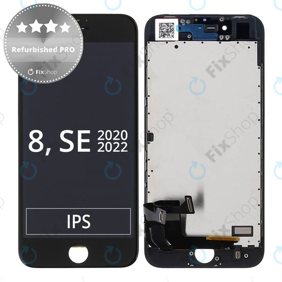 Apple iPhone 8, SE (2020), SE (2022) - Écran LCD + Ecran Tactile + Cadre (Noir) Refurbished PRO