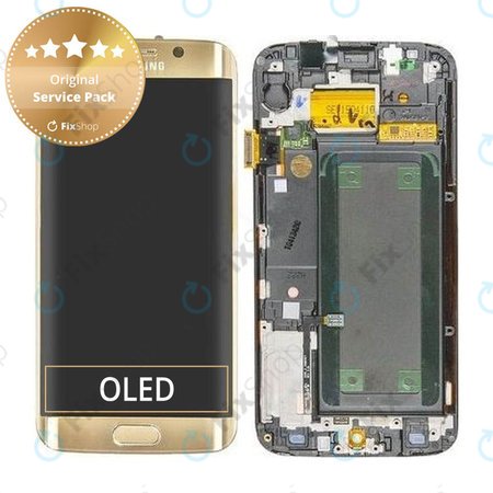 Samsung Galaxy S6 Edge G925F - Écran LCD + Ecran Tactile + Cadre (Or Platine) - GH97-17162C, GH97-17317C, GH97-17334C Genuine Service Pack