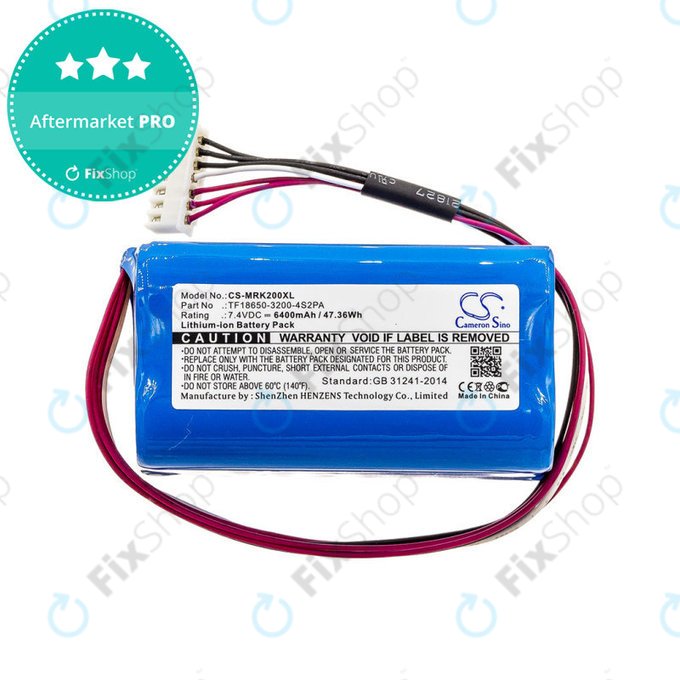Batterie pour Marshall Kilburn II, II V2, 6400mAh, Li-Ion, 7.4V, TF18650-3200-4S2PA, HQ
