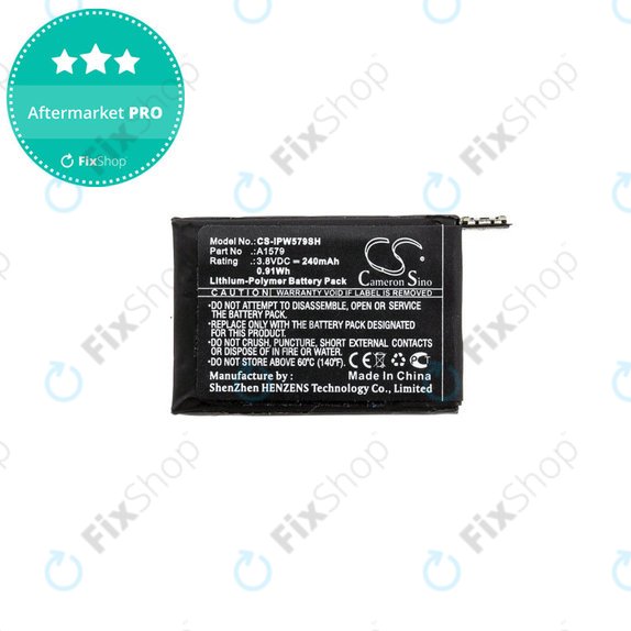 Batterie pour Apple Watch 1 42 mm, 240mAh, Li-Pol, 3.8 V, A1579, HQ