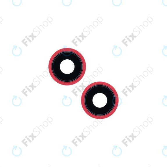 Apple iPhone 13, 13 Mini - Objectif de caméra arrière + cadre (Rouge) - 2pcs
