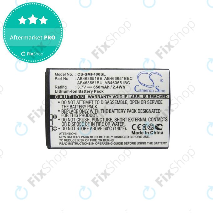 Samsung C, F, I, J, L, M, P, Rex, S-series - Batterie AB463651BE, AB463651BEC, AB463651BC, AB463651BU 650mAh HQ