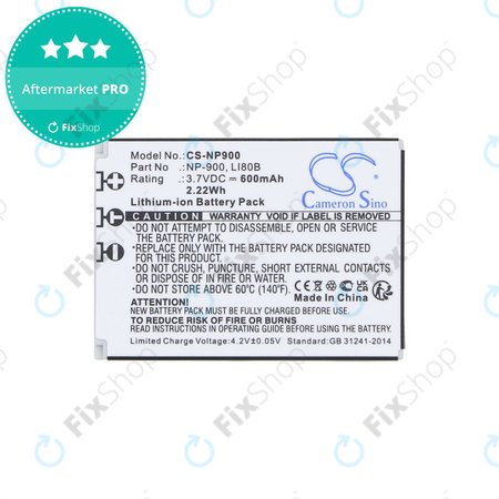 Batterie pour Agfa, Aosta, Avant, Benq, Minolta, Olympus, Polaroid, 600mAh, Li-Ion, 3.7V, Li-80B, HQ