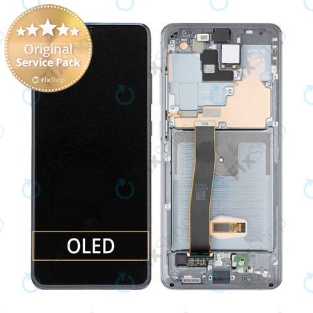 Samsung Galaxy S20 Ultra G988F - Écran LCD + Ecran Tactile + Cadre + Caméra Avant (Gris Cosmique) - GH82-22271B, GH82-22327B Genuine Service Pack