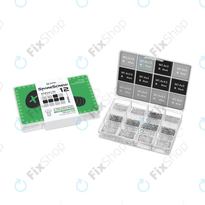 Jeu de vis Phillips pour réparation Android, 2UUL SC12, 1200 pcs/pack