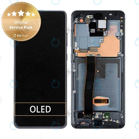 Samsung Galaxy S20 Ultra G988F - Écran LCD + Ecran Tactile + Cadre + Caméra Avant (Noir Cosmique) - GH82-22271A, GH82-22327A Genuine Service Pack