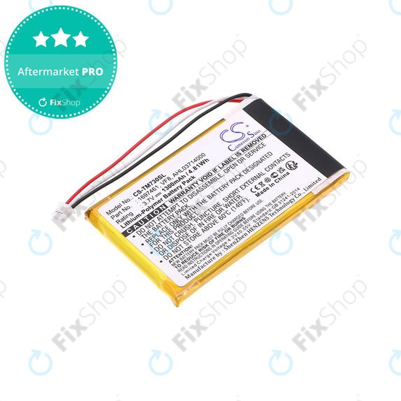 Batterie pour TomTom Go 530 Live, 630T, 720, 730T, 930T, 1697461, Li-Polymer, 3.7V, 1300mAh, HQ