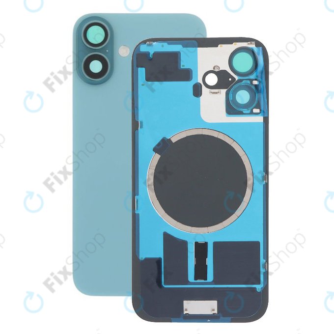 Apple iPhone 16 Plus - Verre de la coque arriere + Verre de caméra + Plaque en métal + Aimants MagSafe (Teal)