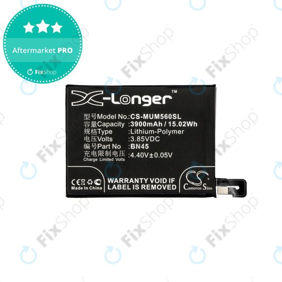 Batterie pour Xiaomi Redmi Note 5, Redmi Note 5 Pro, 3900mAh, Li-Pol, 3.85 V, BN45, HQ