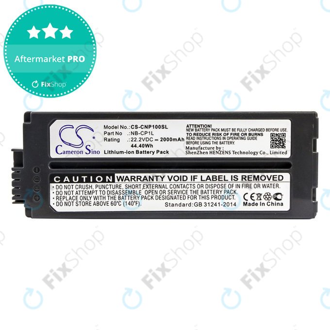 Batterie pour Canon Selphy CP, 2000mAh, Li-Ion, 22.2V, NB-CP1L, HQ
