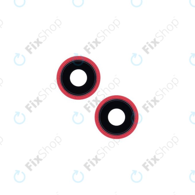 Apple iPhone 13, 13 Mini - Objectif de caméra arrière + cadre (Rouge) - 2pcs