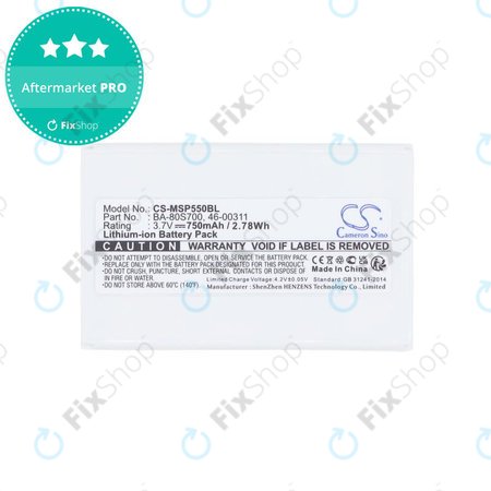 Batterie pour Cipherlab 8300-L, Metrologic MK5502, 750mAh, Li-Ion, 3.7V, BA-80S700, HQ