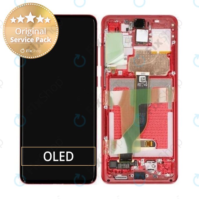 Samsung Galaxy S20 Plus G985F - Écran LCD + Écran Tactile + Cadre (Aura Rouge) - GH82-22134G, GH82-22145G Genuine Service Pack