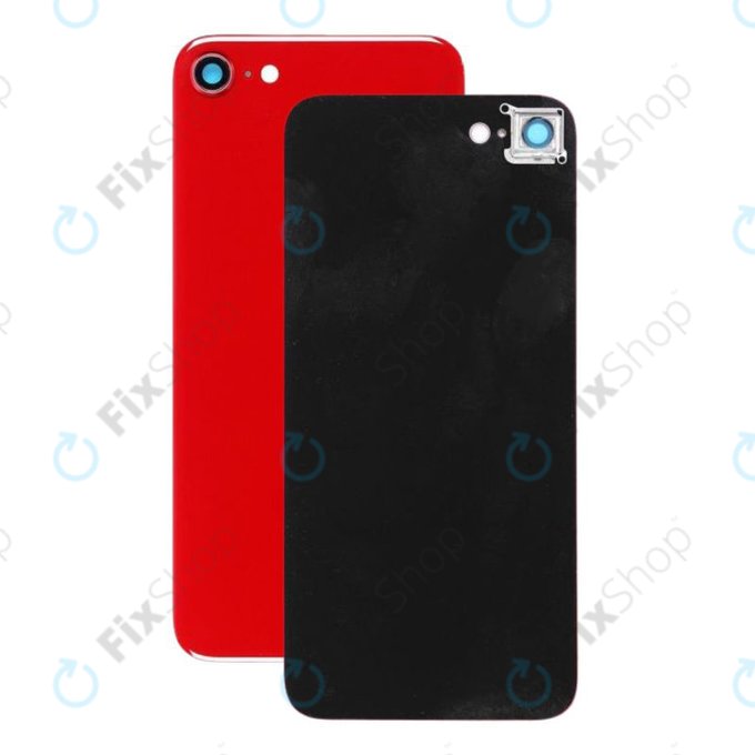 Apple iPhone SE (2e génération 2020) - Verre du boîtier arrière + objectif de l'appareil photo (Rouge)