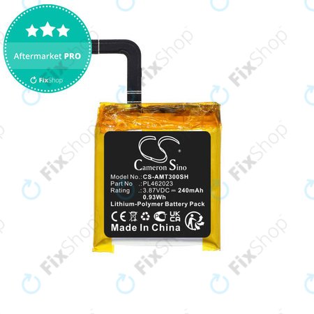 Batterie pour Amazfit GTS3, 240mAh, Li-Pol, 3.87V, PL462023, HQ