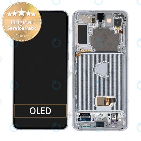 Samsung Galaxy S21 Plus G996B - Écran LCD + Écran tactile + Cadre (Phantom Silver) - GH82-24554C, GH82-24553C Genuine Service Pack