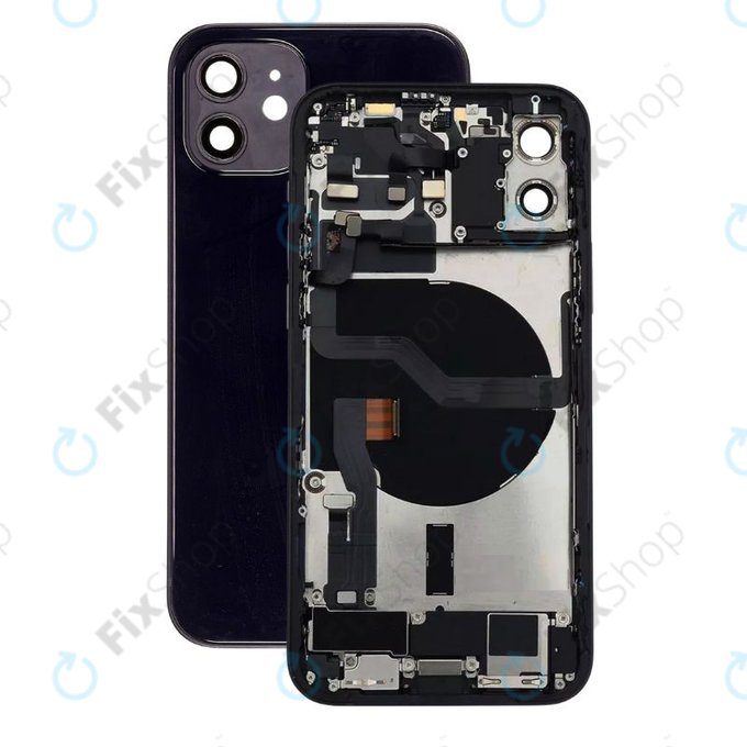 Apple iPhone 12 - Petites pièces du boîtier arrière (noir)