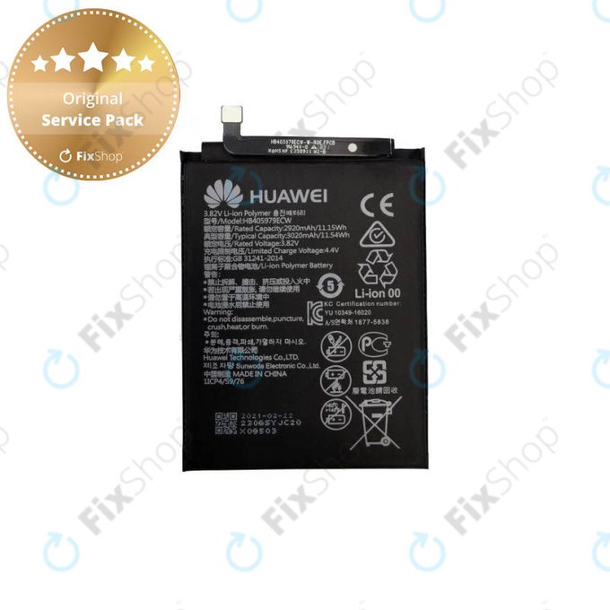 Huawei Nova CAN-L11, Y5 (2017), P9 Lite Mini, Honor 6A (Pro), Y5 (2019), Y6 (2017) MYA-L03, Y6 (2019) - Batterie HB405979ECW 2920mAh - 24022116, 24022610, 24022965, 24022837