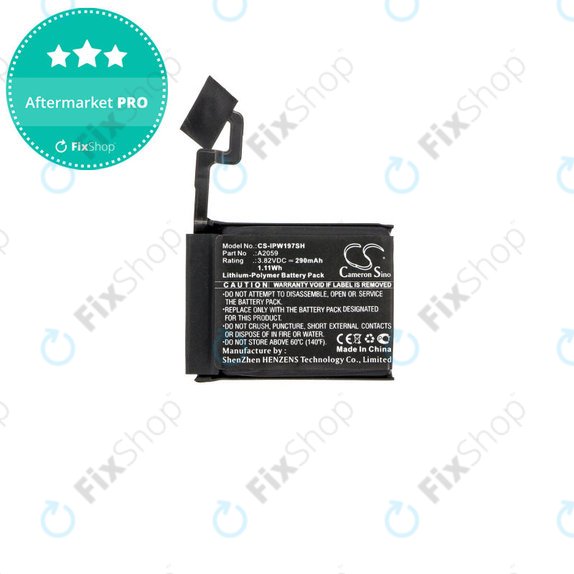 Batterie pour Apple Watch 4 44 mm, 290mAh, Li-Pol, 3.82 V, A2059, HQ