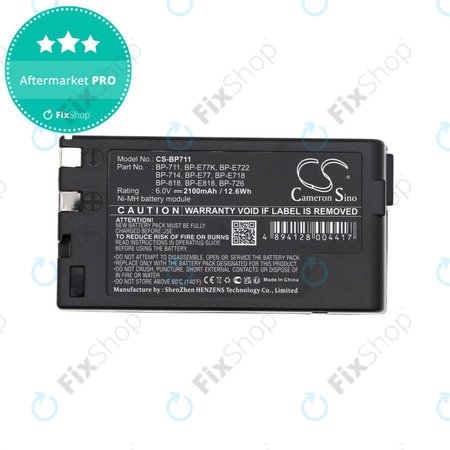 Batterie pour Canon E06, Canon E07, 2100mAh, Ni-MH, 6V, BP-711, HQ