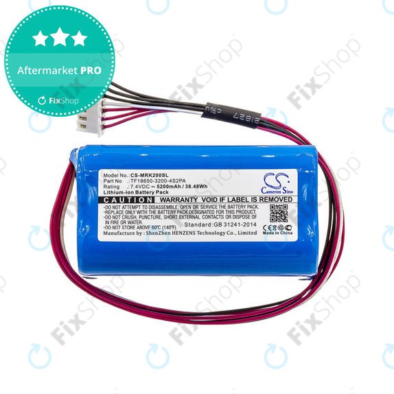Batterie pour Marshall Kilburn II, 5200mAh, Li-Ion, 7.4V, TF18650-3200-4S2PA, HQ