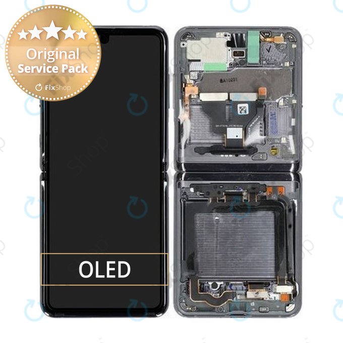 Samsung Galaxy Z Flip 5G F707B - Écran LCD + Écran Tactile + Cadre (Gris Mystique) - GH82-27359A Genuine Service Pack