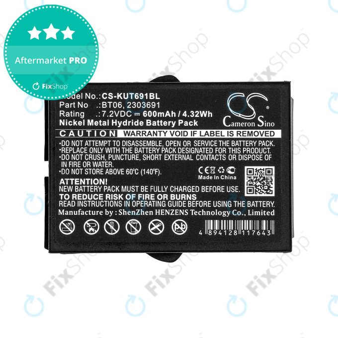 Batterie pour Ikusi TM60, 61, 62, 600mAh, Ni-MH, 7.2V, BT06, HQ