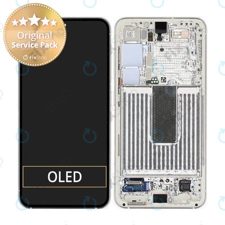 Samsung Galaxy S23 S911B - Écran LCD + Écran Tactile + Cadre (Crème) - GH82-30481B, GH82-30480B Genuine Service Pack