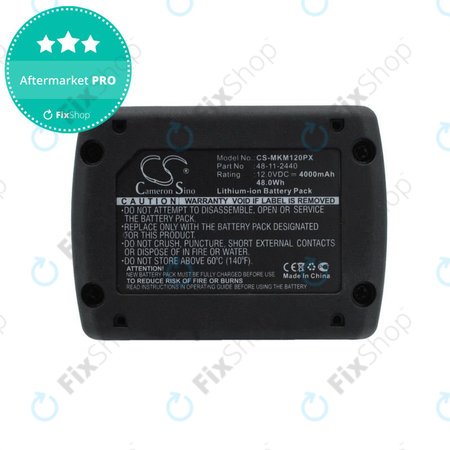 Batterie pour Milwaukee M12 B4 Redlithium, 4000mAh, Li-Ion, 12V, 48-11-2440, HQ