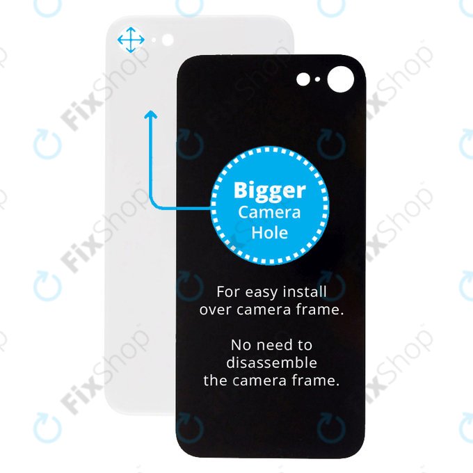 Apple iPhone SE (3rd Gen 2022) - Verre du boîtier arrière avec plus grand trou pour la caméra (Starlight)