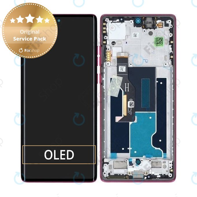 Motorola Edge 50 Fusion - Écran LCD + Écran tactile + Cadre (Hot Pink) - 5D68C24345 Genuine Service Pack