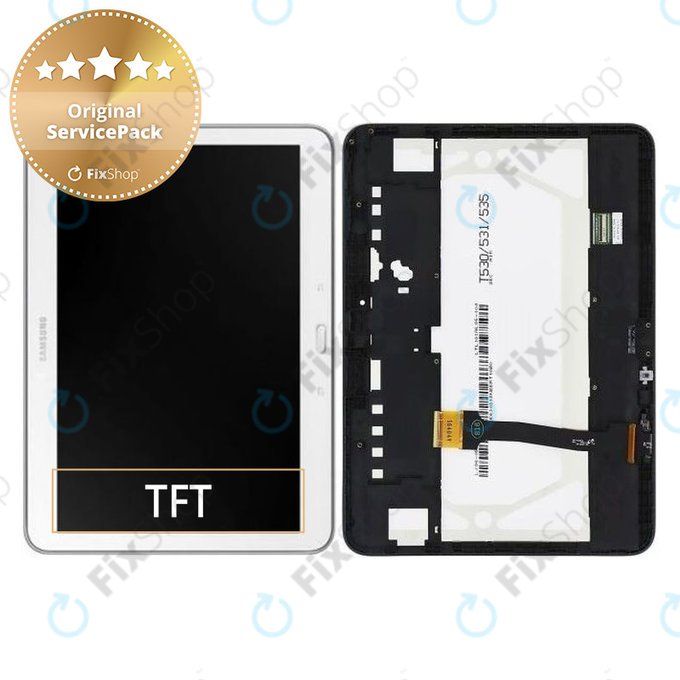 Samsung Galaxy Tab 4 10.1 T530 - Écran LCD + Ecran Tactile + Cadre (Blanc) - GH97-15849B Genuine Service Pack