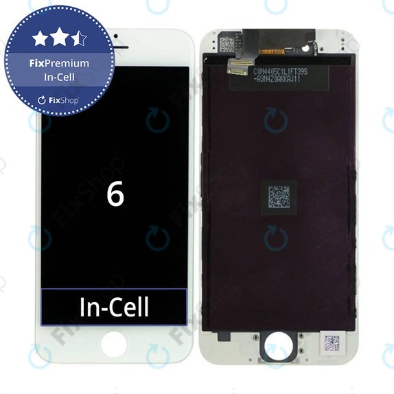 Écran In-Cell pour iPhone 6, White, Tactile avec cadre, FixPremium