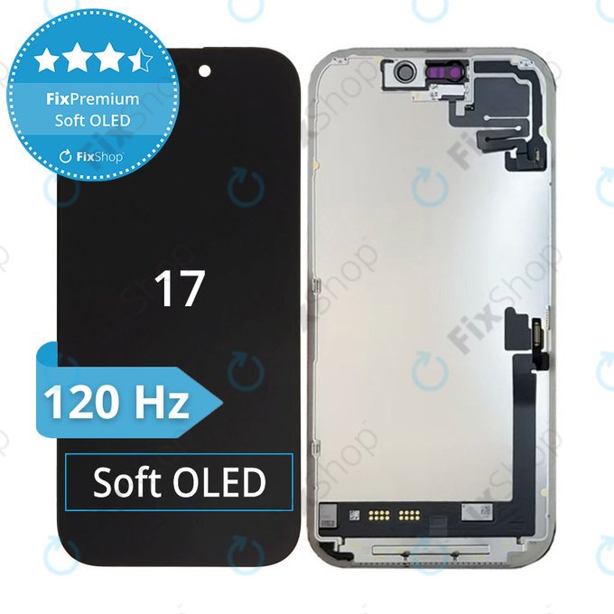 Écran Soft OLED 120Hz pour iPhone 17 - Vitre tactile + Châssis, DIAGNOSTIC