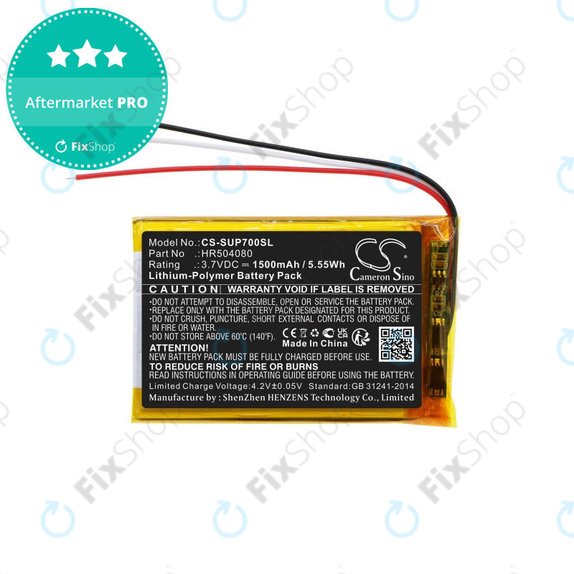 Batterie pour Navitel Ms700, Serioux Upq700, 1500mAh, Li-Pol, 3.7V, HR504080, HQ