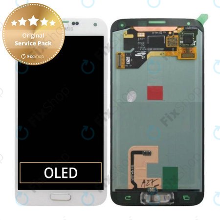 Samsung Galaxy S5 G900F - Écran LCD + Écran tactile (Blanc chatoyant) - GH97-15959A, GH97-15734A Genuine Service Pack