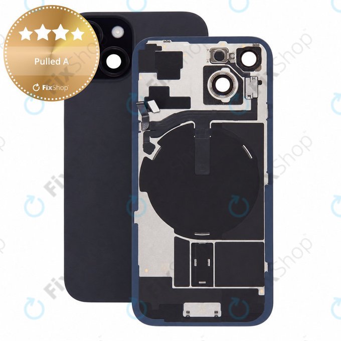 Verre de coque arrière pour iPhone 15, Black, Pulled A