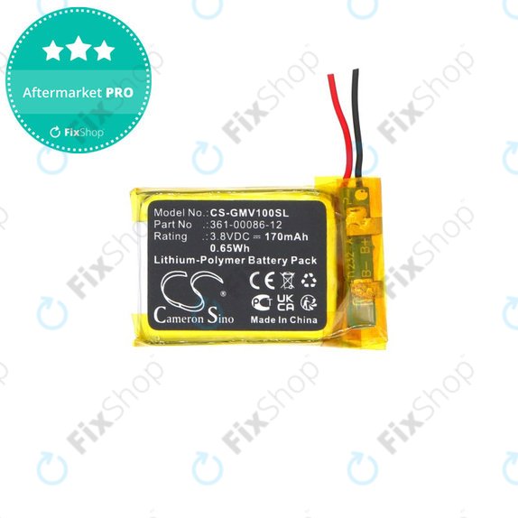 Batterie pour Garmin Femix 6s Pro, Venu, 170mAh, Li-Pol, 3.8V, 361-00086-12, HQ