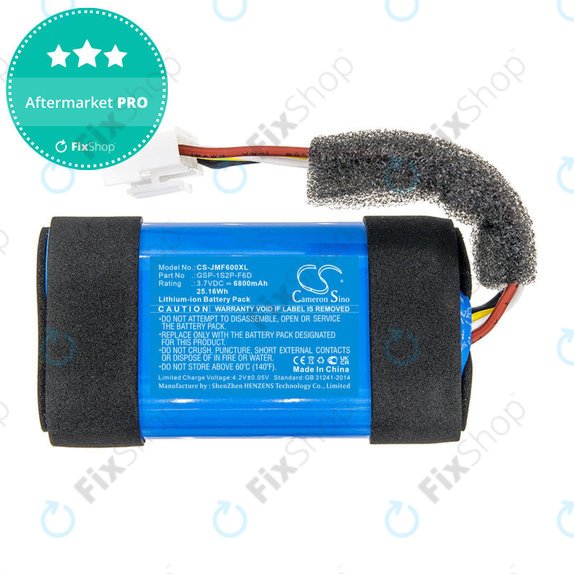 Batterie pour JBL Flip 6, 6800mAh, Li-Ion, 3.7V, GSP-1S2P-F6D, HQ