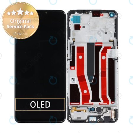 Oppo A94 5G CPH2211 - Écran LCD + Vitre Tactile + Cadre (Noir) - O-4907425 Genuine Service Pack